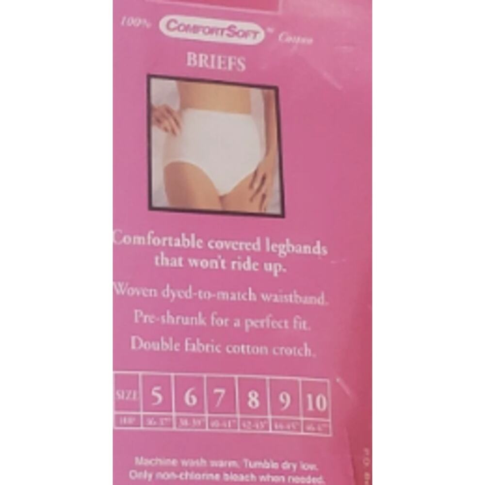 Vintage Hanes Her Way Women's White Panties Briefs Size 5 - Picture 2 of 5